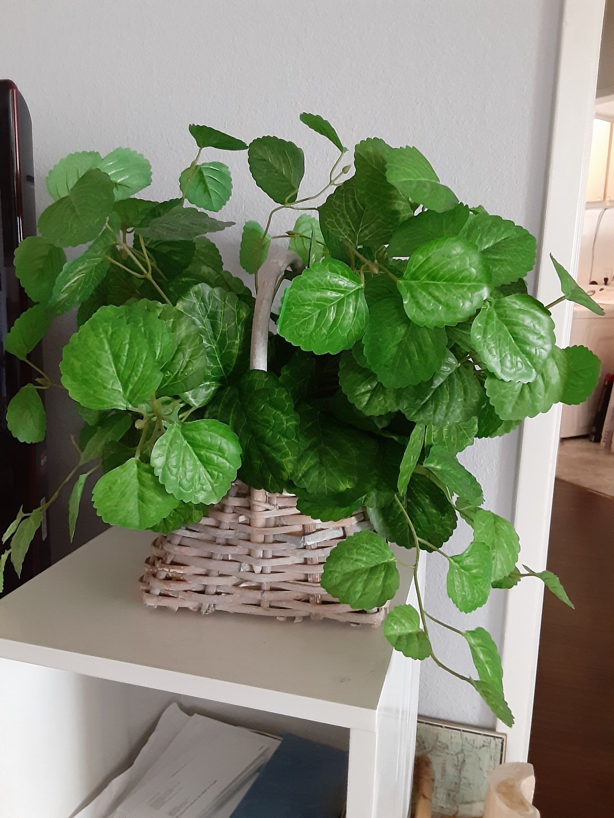 Fake plant in basket