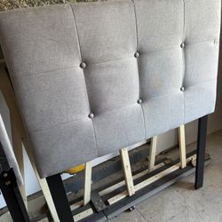 Gray Wooden Twin Bed