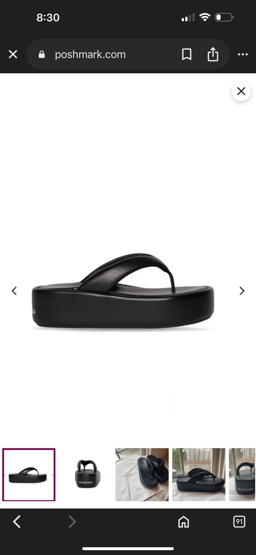 Balenciaga Leather Flip Flops