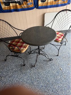 granite table Bistro set  Bistro set with granite table