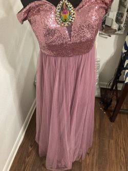 Pink Flowing Evening Dress