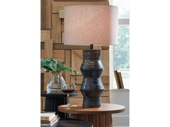 Kerbert Distressed Black Table Lamp (Online Special Price)