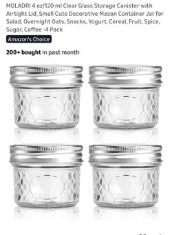 MOLADRI 4 oz/120 ml Clear Glass Storage