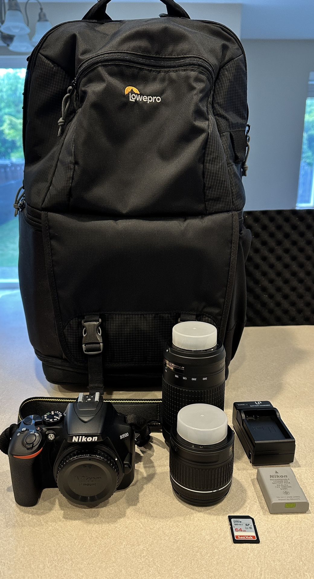 Nikon D3500 DX-Format DSLR Two Lens Kit with AF-P DX NIKKOR 18-55mm f/3.5-5.6G VR & AF-P DX NIKKOR 70-300mm f/4.5-6.3G ED, Black