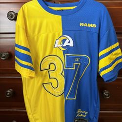 NEW Los Angeles Rams Blue Yellow Jersey NFL Team Apparel Men’s Medium LA Rams