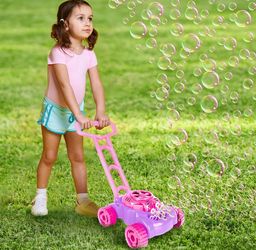 ArtCreativity Bubble Lawn Mower for Toddlers 1-3, Kids Bubble Machine for 1-Year-Old Girl Gifts, Summer Outdoor Push Gardening Toys for Kids Age 1 2 3