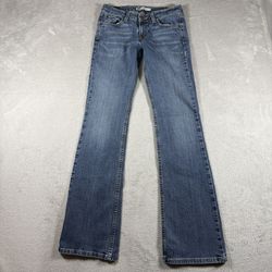 Levis 518 Super low Wide-Leg Jeans Women’s 28 Blue Denim Distressed #3323