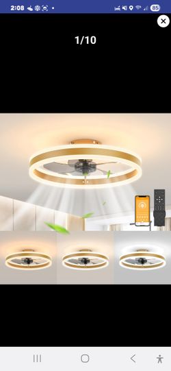 Low Profile LED Ceiling Fan With Lights (Fandelier)