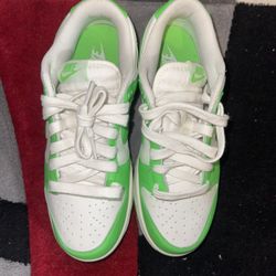 Nike Dunk Low Women's size 7 Neon Green White Leather Shoes HV0842 133  