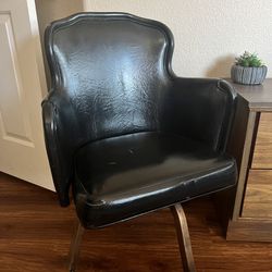 Vintage Antique 1926 Black Swivel Chair 