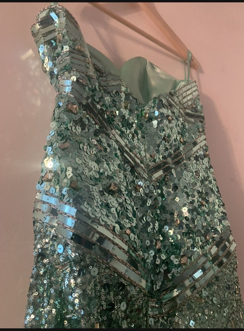 Stylish Sequin Beaded Evening Gown Dress