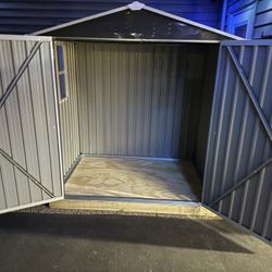 4x6 Pre assembled Grey Shed With Wood Foundation 