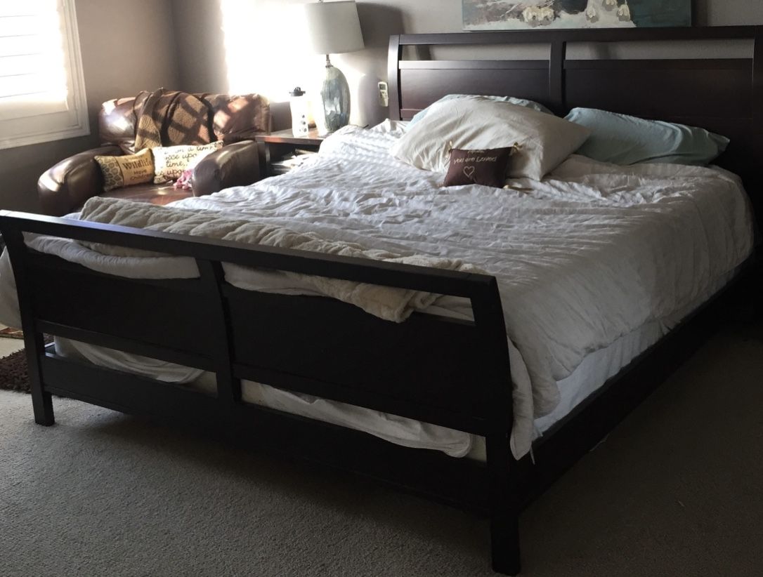 Free Cal King sleigh bed -Plummers furniture - Espresso Color