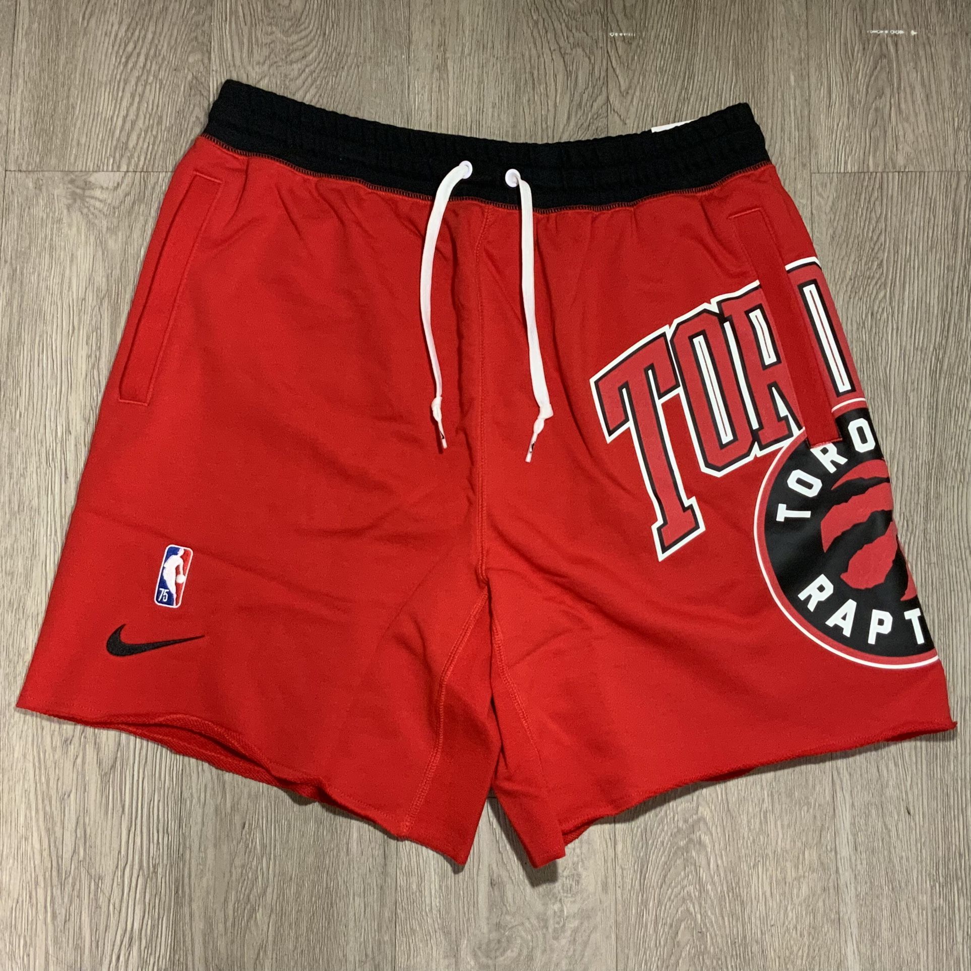 New Men's Toronto Raptors Nike Red 75th Anniversary Courtside Fleece Shorts S, M