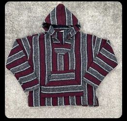 NEW Authentic Mexican Baja Hoodie Pullover Sweater Sweatshirt Size S/M Small Medium Men's Women's top cover shirt