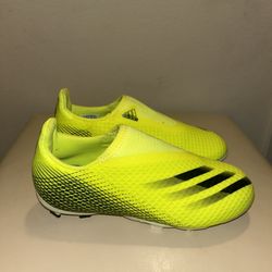 Adidas X Ghosted.3 Laceless Soccer Cleats Neon Yellow Kids Size 13.5