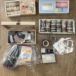 Art Box Stickers Pencils Crayons 