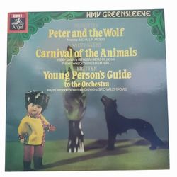 Prokofiev Peter and the Wolf, Saint-Saens Carnival of the Animals, Britten Young Person’s Guide to the Orchestra vinyl record