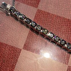 SS Mystic Fire Topaz Tennis Bracelet (SB003)