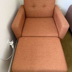 Bettie Russet Chair & Storage Ottoman