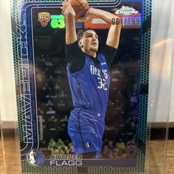 2025-26 Topps Chrome Cooper Flagg #251 Rookie Blue Teal Basketball Refractor 61/199 Rare Color Match!🔥!