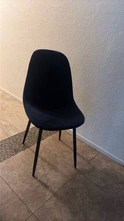 Black Fabric Dining Chair with Metal Legs