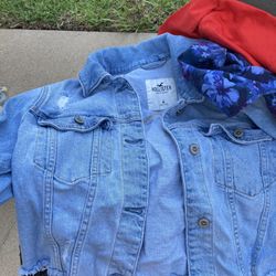 Blue Jean Jacket Sweaters T-Shirt Size Large