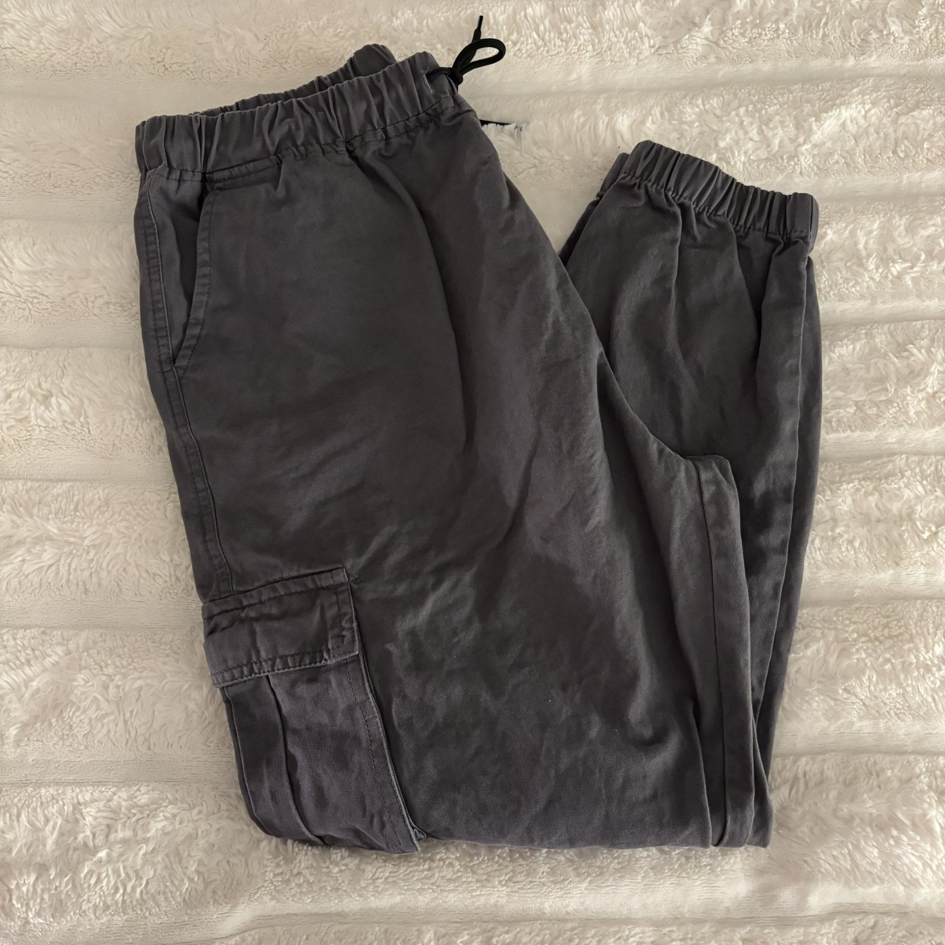 SHEIN Women's Grey cargo pants with drawstring