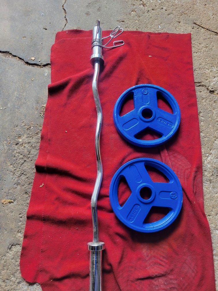 OLYMPIC 2" HOLE. EZ-CURL BAR WITH 2-25s . TOTAL 50LBs
11525 S HALSTED DUNKIN DONUTS/
7111 S. WESTERN WALGREENS
80$ CASH ONLY. AS IS