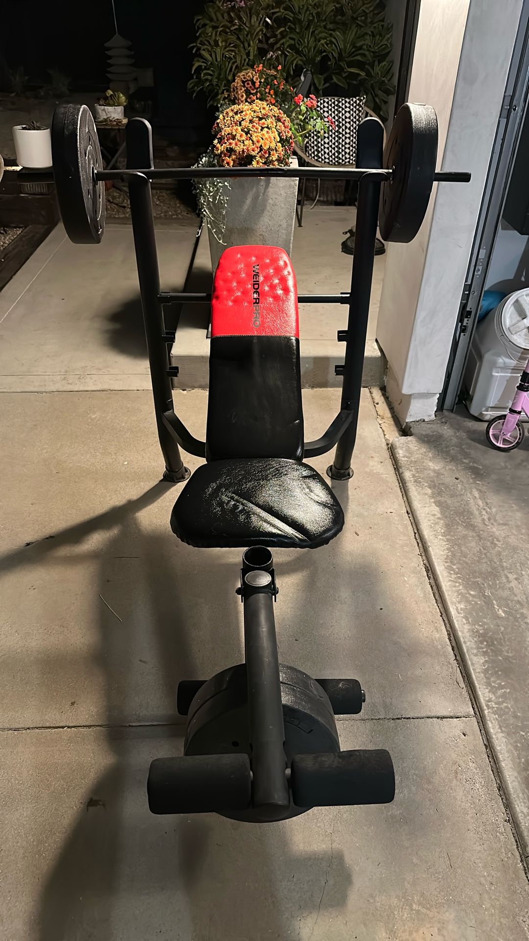 Weider Pro Weight Bench + Weights Set – Great Condition