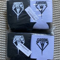 2 Pack (24 Total), The Groom and Groom's Crew Tuxedo Wedding Can Sleeve Cooler