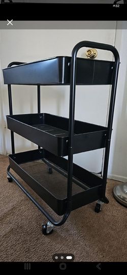 3-Tier Metal Rolling Cart
