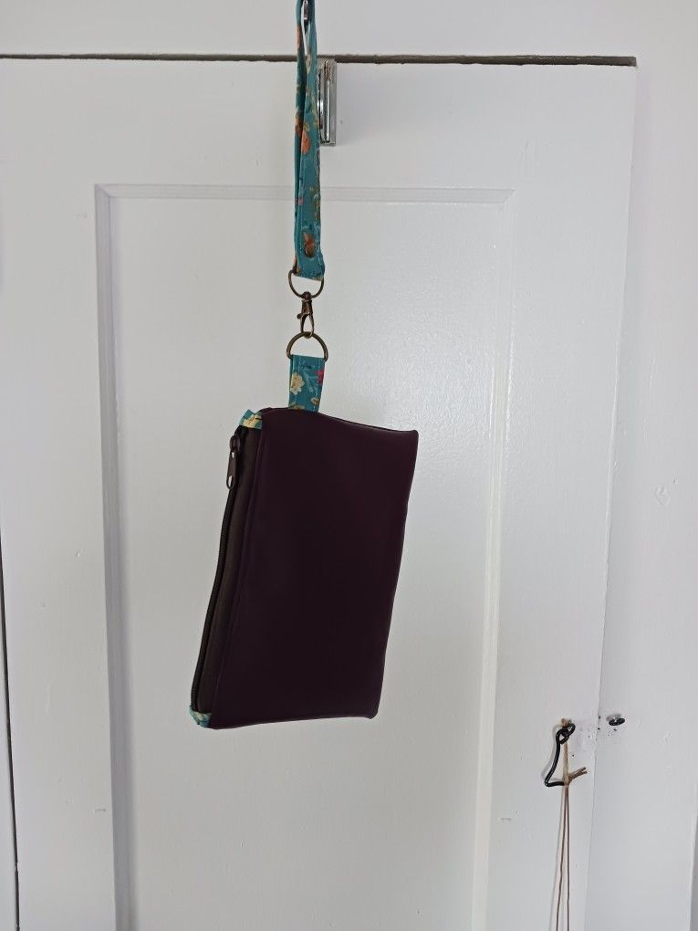 Willow herb wristlet with faux leather