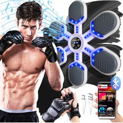 2025 Music Boxing Machine for Adults and Kids – Wall Mounted Smart Bluetooth Punching Game Pad with Boxing Gloves, 9 Modes 9 Speeds, Home and Gym Work