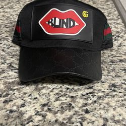Gucci Black  Trucker Cap with Red and Green Accents