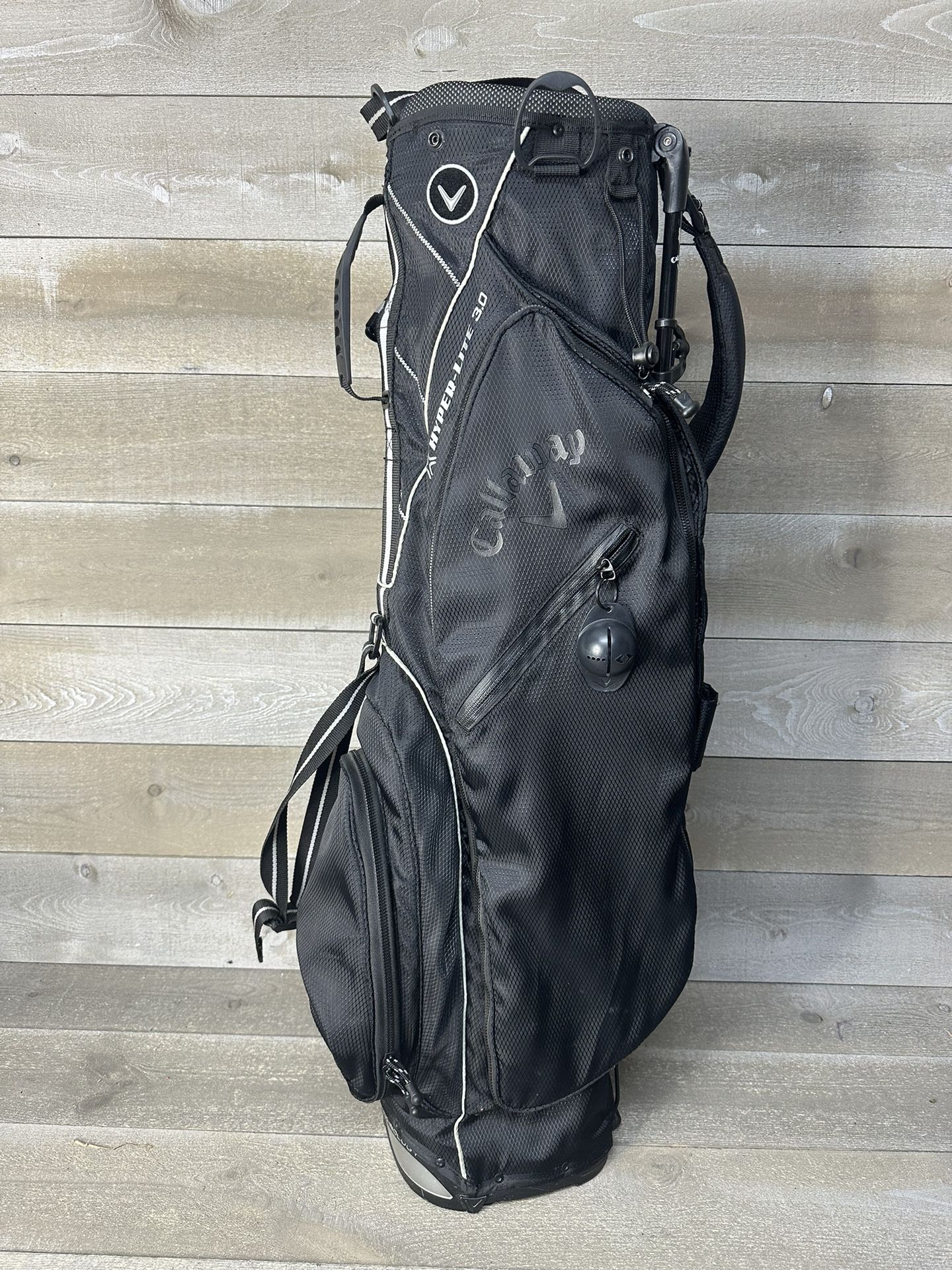 Callaway Hyper Lite 3.0 3 Way Divided Golf Stand Bag White Black 5 Pockets