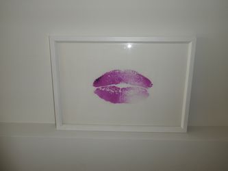 Framed Pink Lips Wall Art