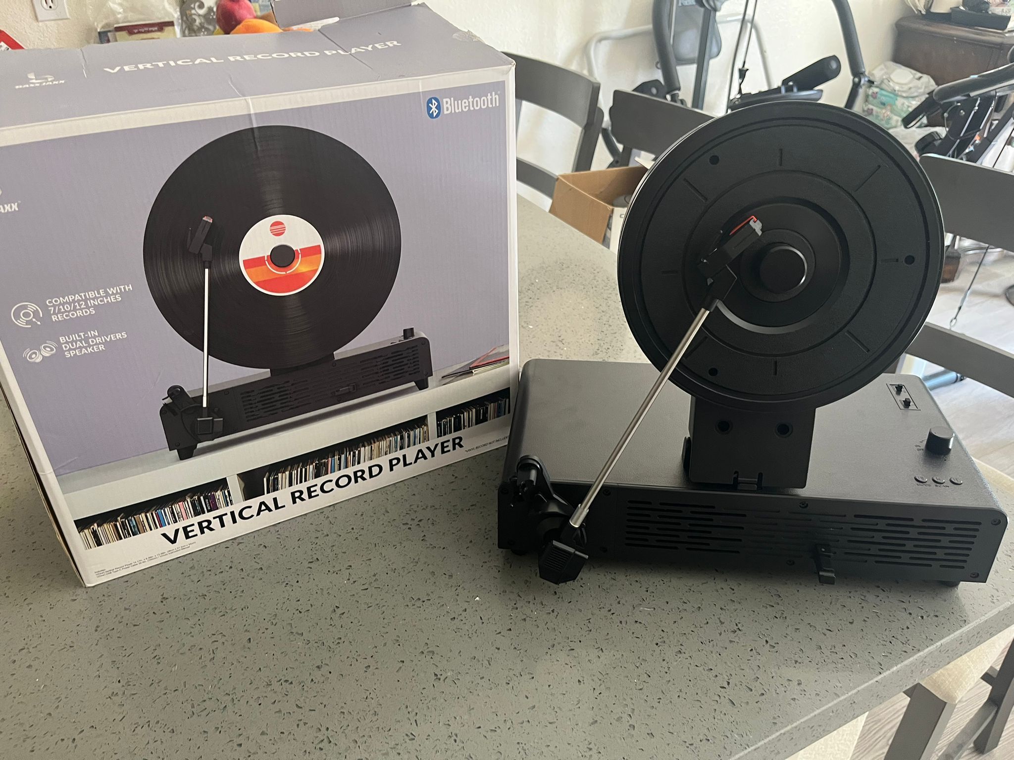 Bass Jaxx Vertical Vinyl Record Player Turntable Bluetooth Music