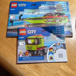 Lego City Speed Boat, Truck And Trailer 