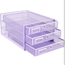 Annova Desk Organizer Wire Mesh 3 Tier Sliding Drawers Paper