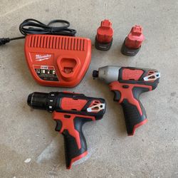 Milwaukee M12 drill and impact driver bundle