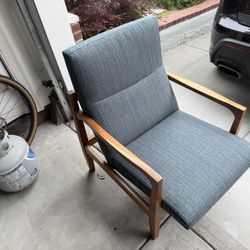 Sanna Chair, Blue With Solid Walnut | Room & Board