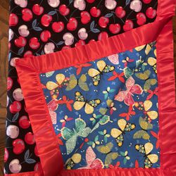 Cherry & Butterfly Baby Blanket