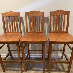 Bar stools- solid oak