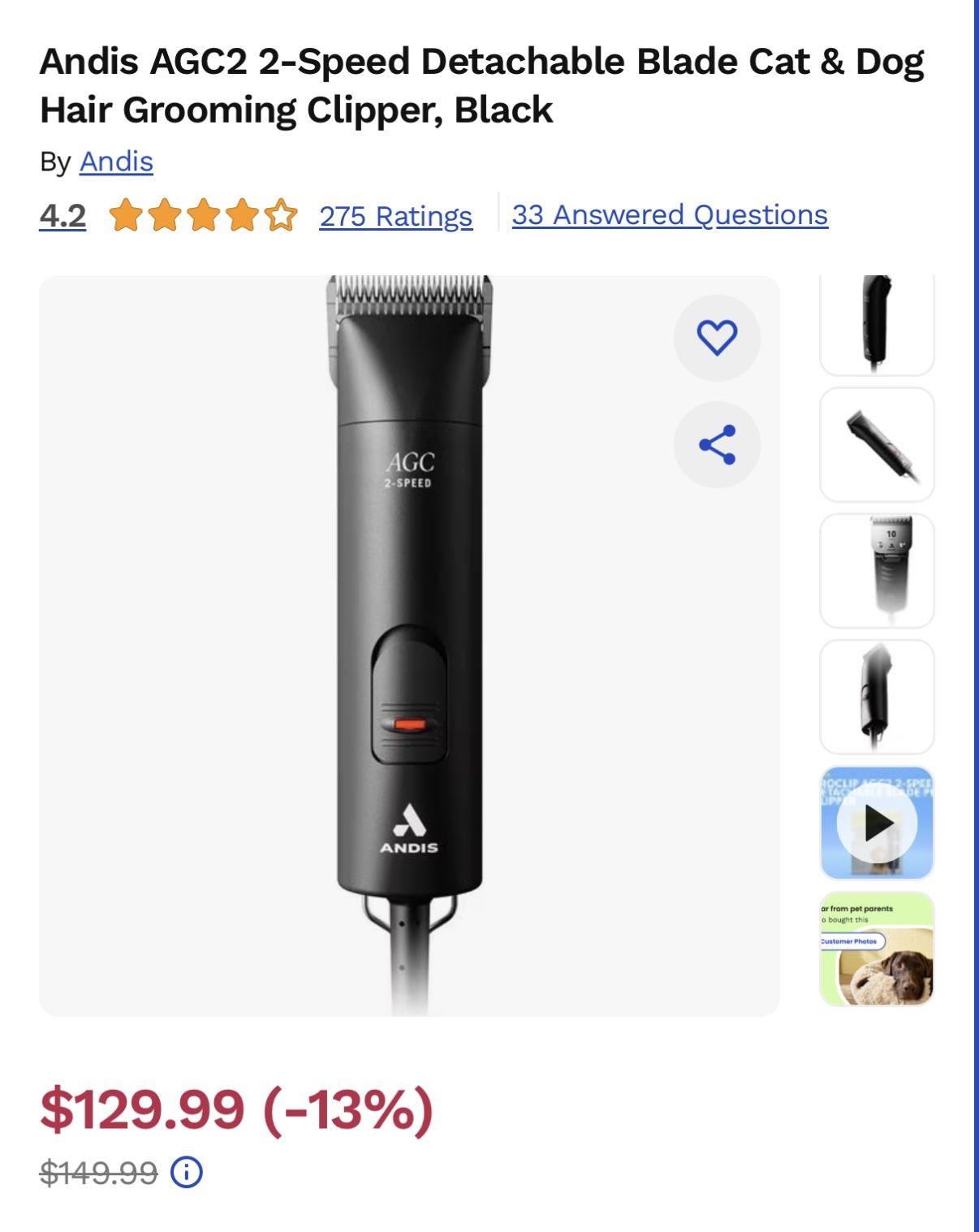 Brand New Sealed Andis ProClip AGC 2-Speed Professional Clipper
