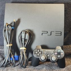 m0d PlayStation 3 Slim CECH-3001B - 500GB + Controller + Cables
