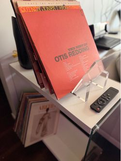 Modern Glass Side Table / Vinyl Record Stand