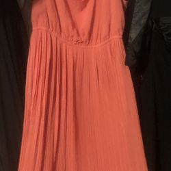 LNC TORRID SZ1 CORAL/PEACH DRESS /HAT/ BLACK DB DRESS W/matching Shoulder Wrap 