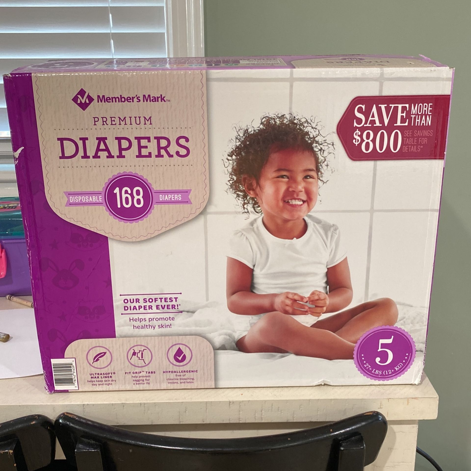 Members Mark Diapers Size 5 168 $25