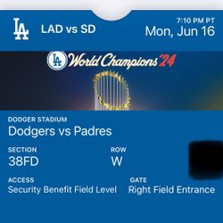 Lower Level Dodgers Padres Monday Night!